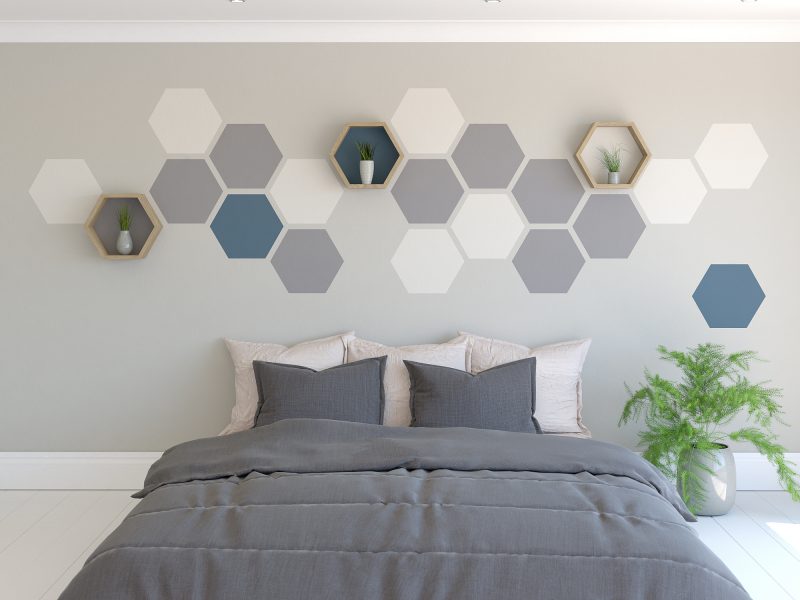 hexagon-painted-feature-wall