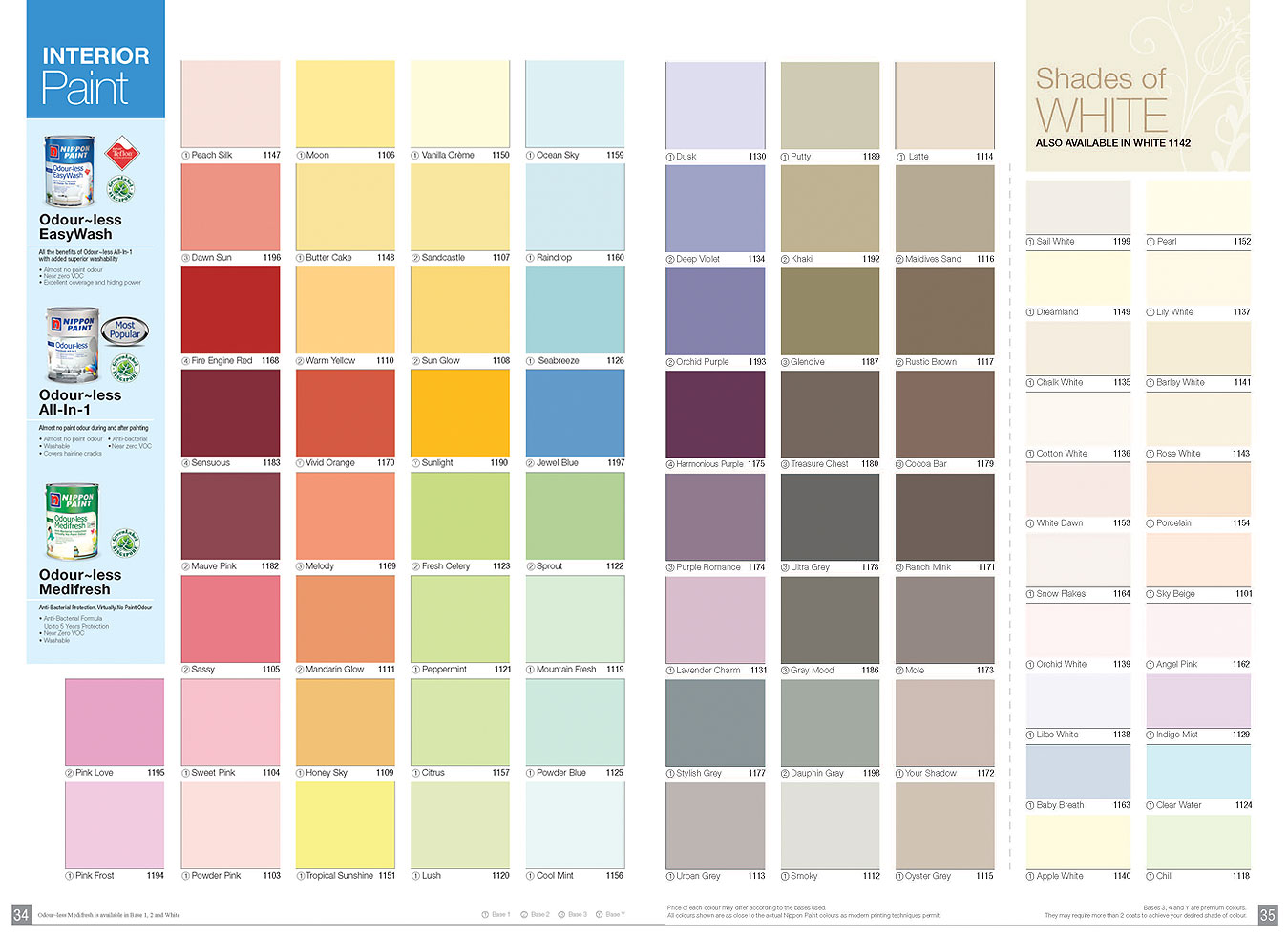 Nippon Vinilex 5000 Color Chart