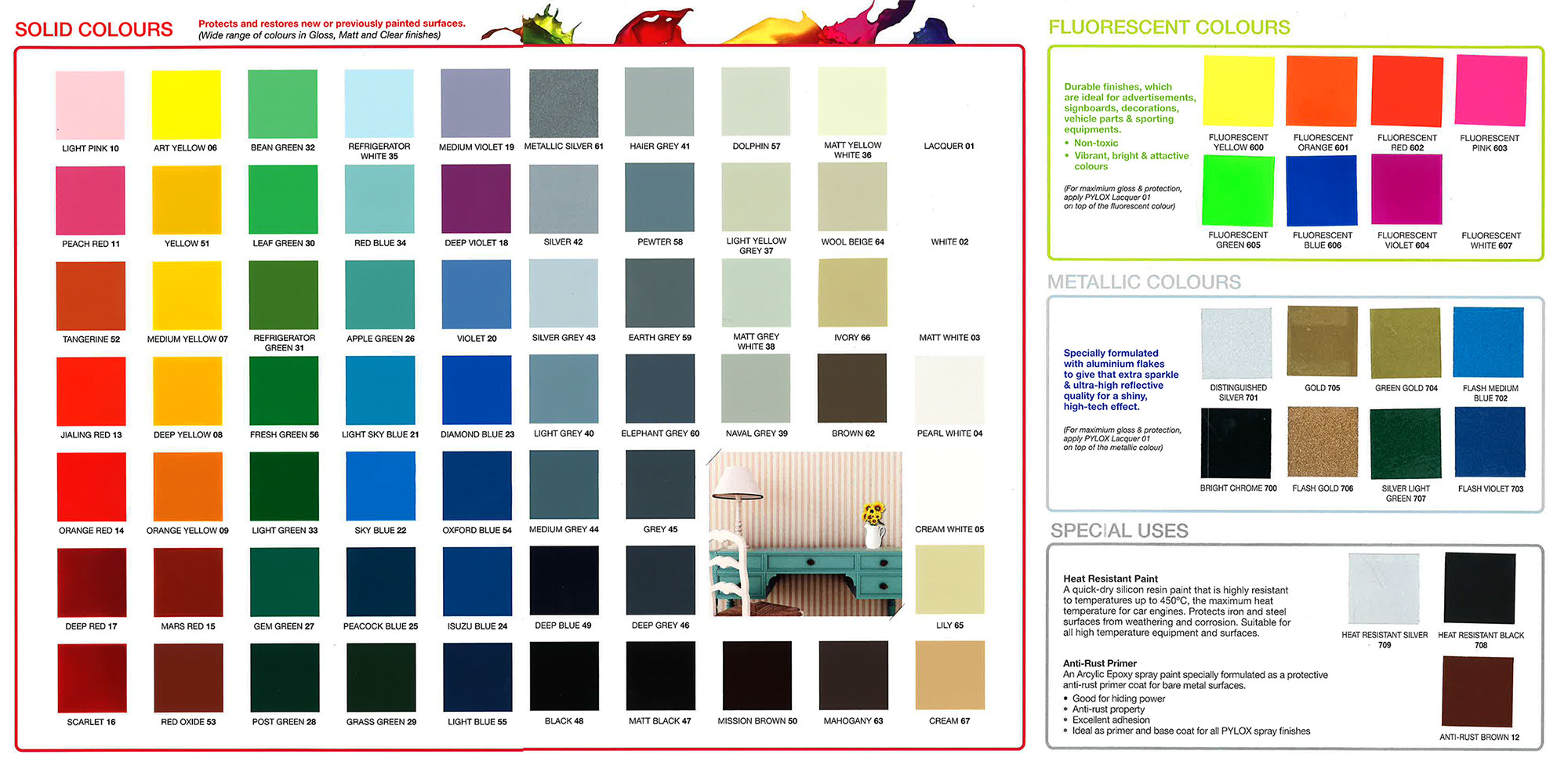 Spray Paint  Pylox Spray Paint  Spray Paint  Colour  Chart 