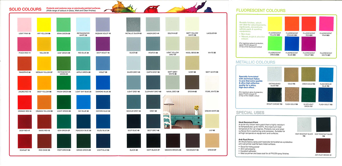 Pylox Colour Chart  Nippon  Paint  Singapore