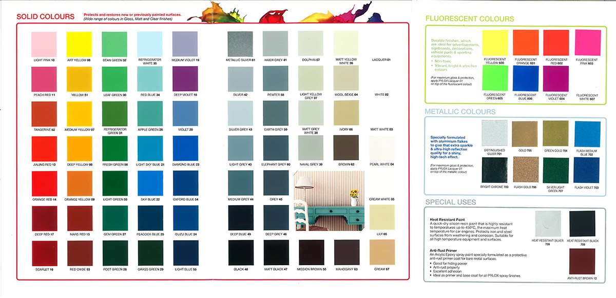 Pylox Colour  Chart  Nippon  Paint  Singapore